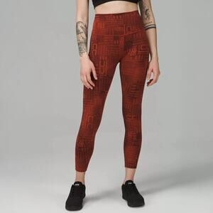 NWT Lululemon Wunder Train HR Tight 25” Sz 4 Lulu Ombre Red LLBR